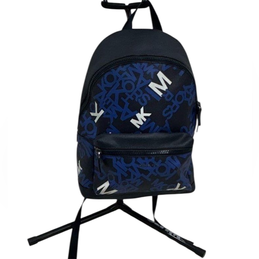 Michael Kors Cooper Backpack with Black and Blue Logo Graffiti